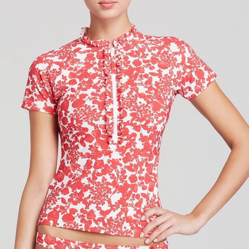 Tory Burch Surf Shirt in Red Pepper size large